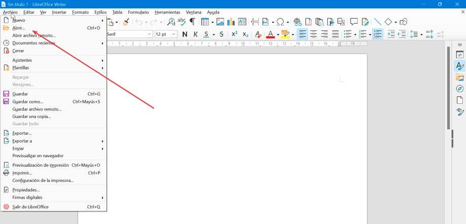 LibreOffice Writer abrir documentos DOCX