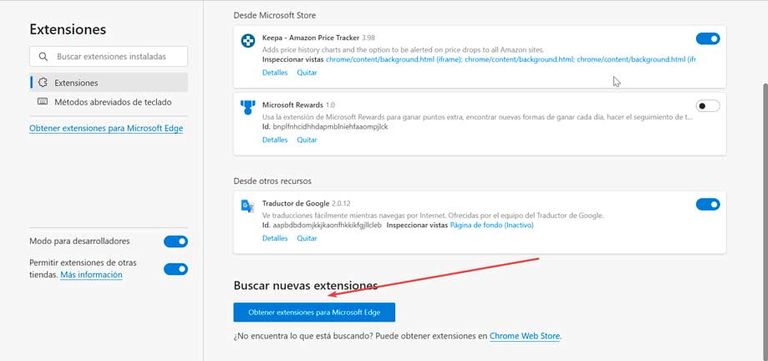 Cómo instalar las extensiones de Chrome en Microsoft Edge