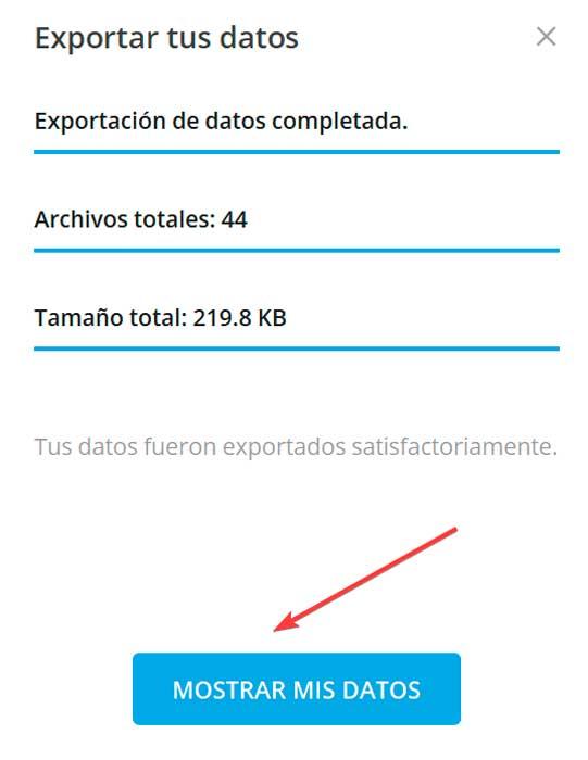 Telegram mostrar mis datos