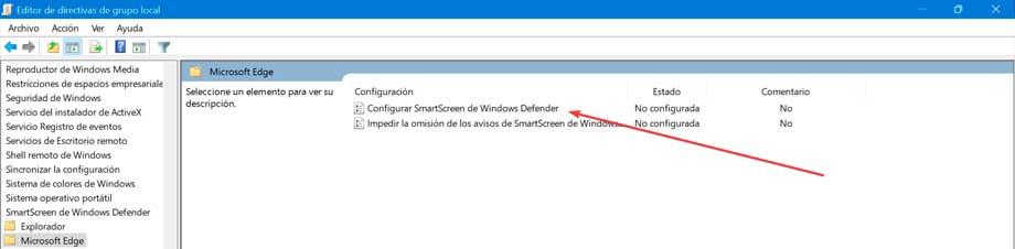 Configurar SmartScreen de Windows Defender
