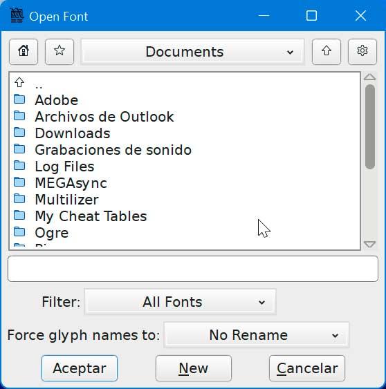 FontForge nueva fuente