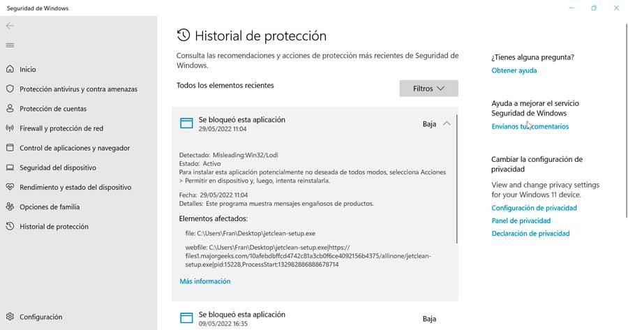 JetClean bloqueado por Windows Defender