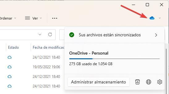Espacio OneDrive Windows 11 22H2