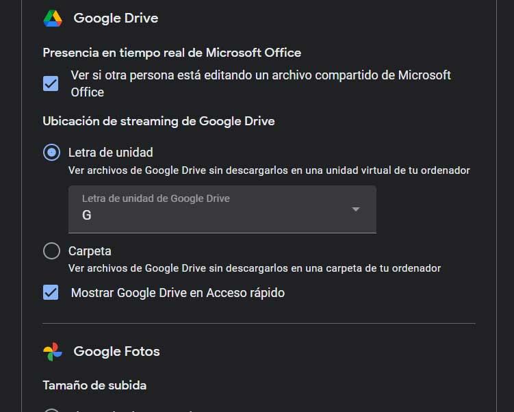Google Drive-Einstellungen