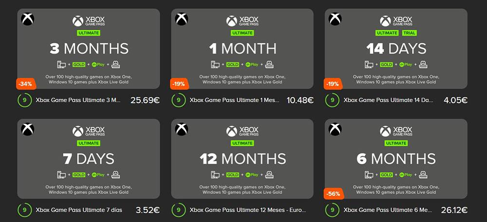 Sammenlign Xbox Game Pass mere