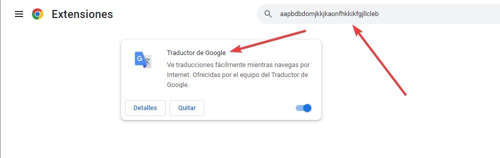 Extensión Google Translate Chrome
