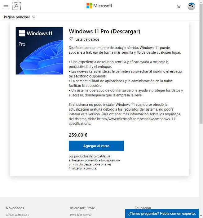 Windows 11 Pro Microsoft Store