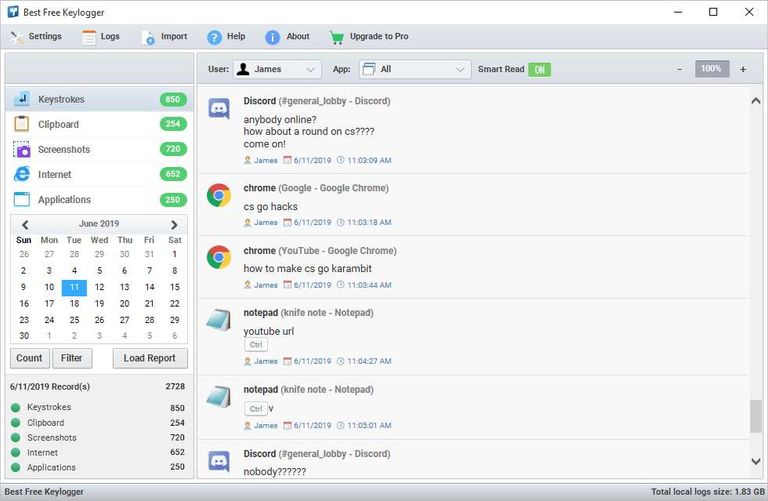 Best Free Keylogger, registrar actividad en el PC sin estar delante