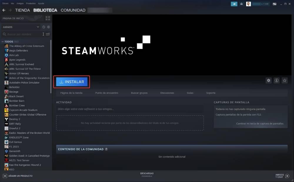 Instalar Steamworks Common Redistributable