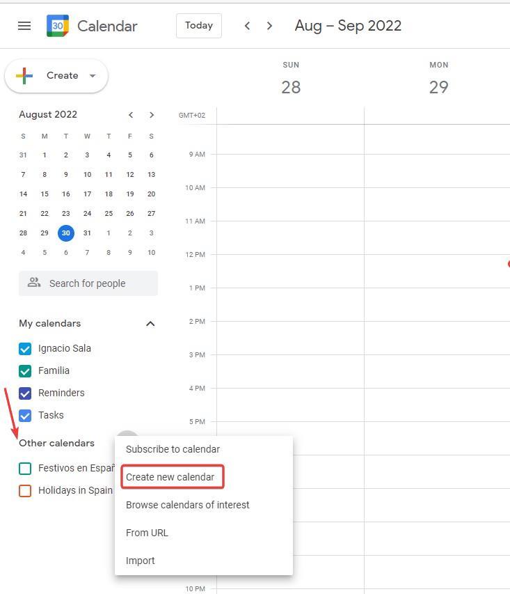 Crear Calendario جوجل