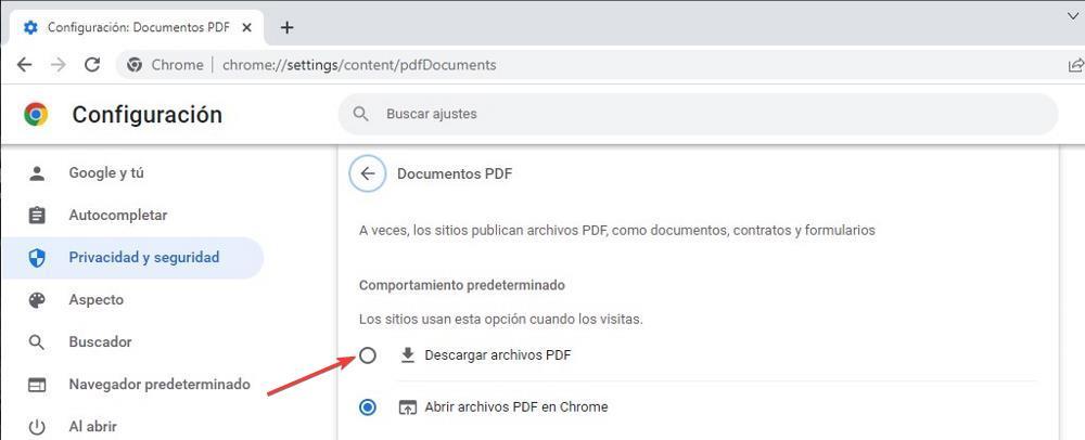 Descargar PDF Chrome