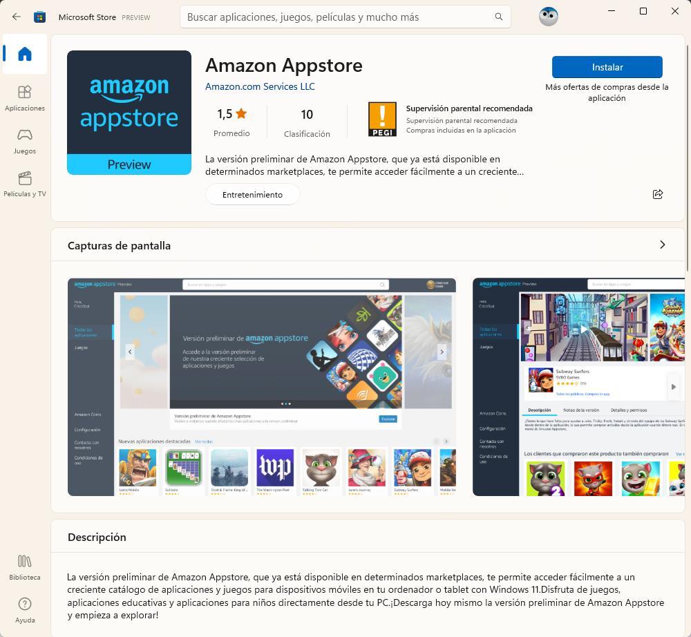 Amazon App Store Windows 11