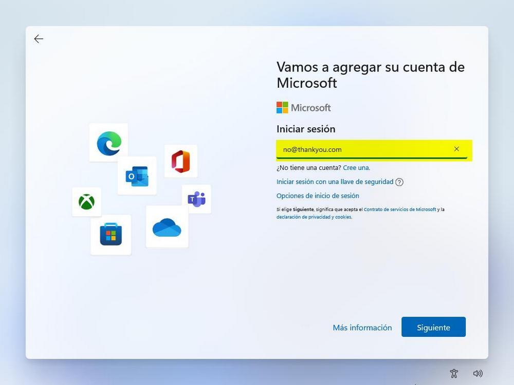 Windows 11 - Crear cuenta sin conexión 2