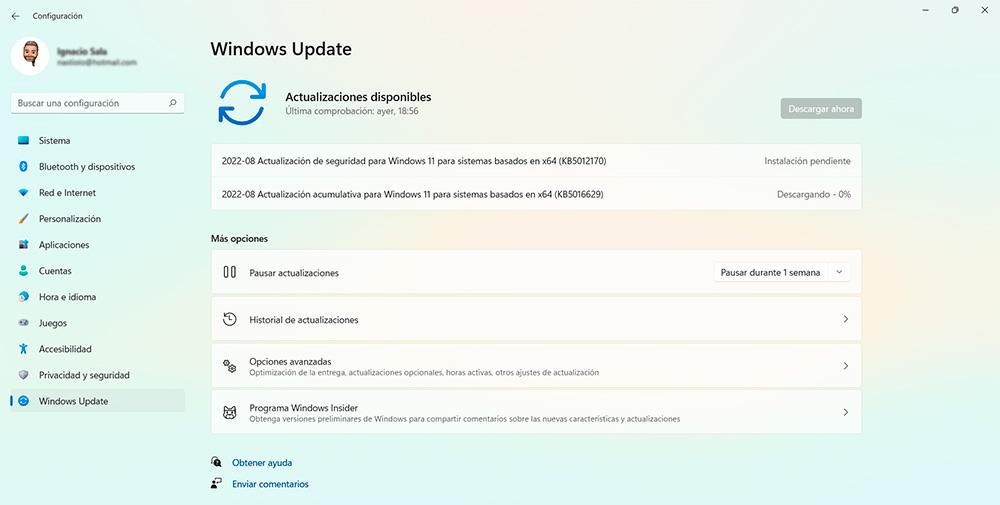 Actualizaciones Windows 11