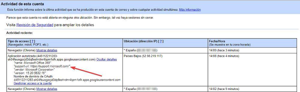 Historial acceso Gmail