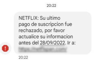 SMS Netflix estafa 1
