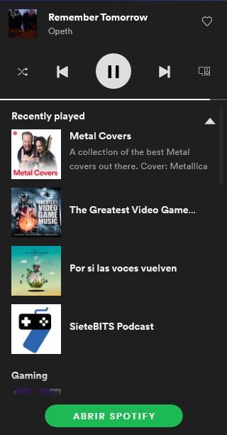 Widget Spotify Game Bar