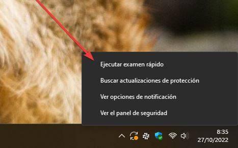 Windows Defender Analizar con botón derecho