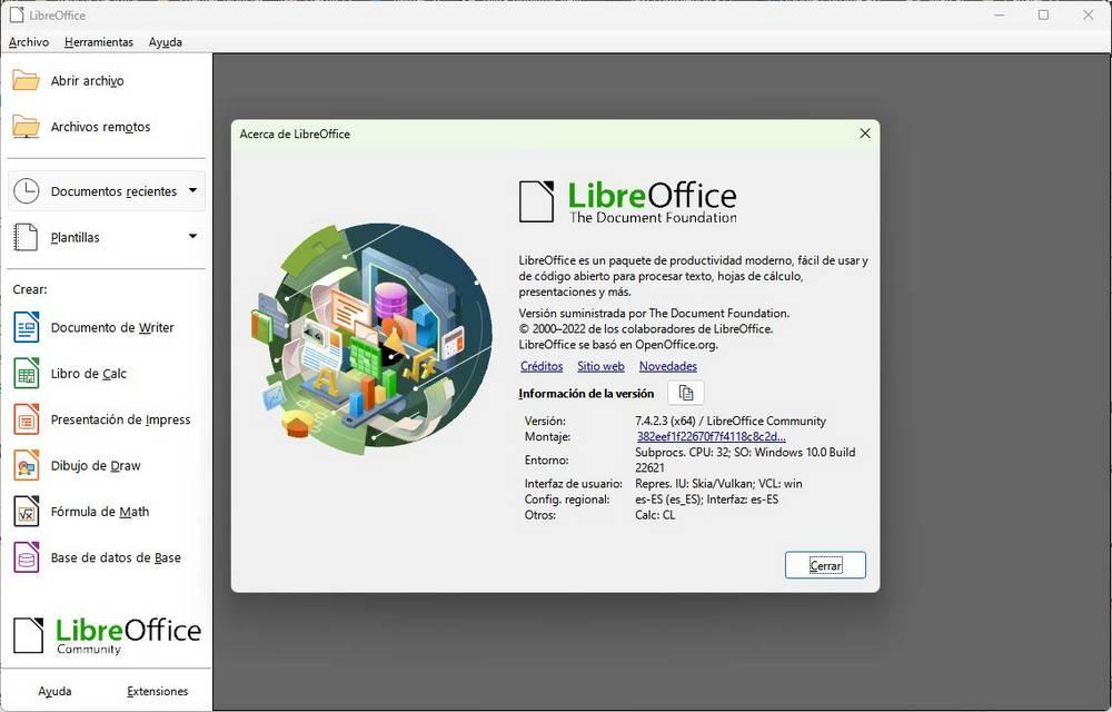 LibreOffice 7.4 Acerca de