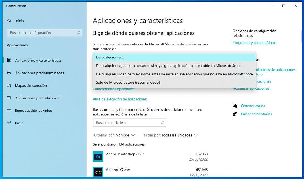 Aplicaciones Microsoft Store