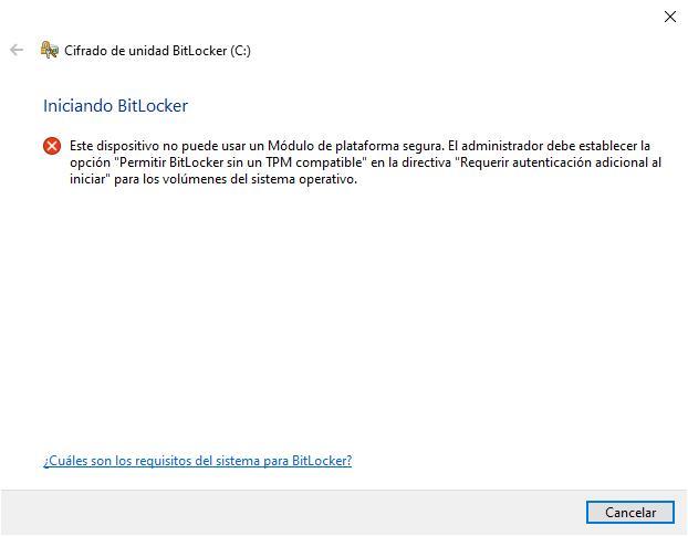 BitLocker sin TPM