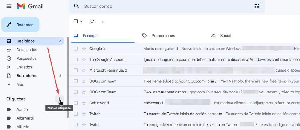 Etiquetas Gmail