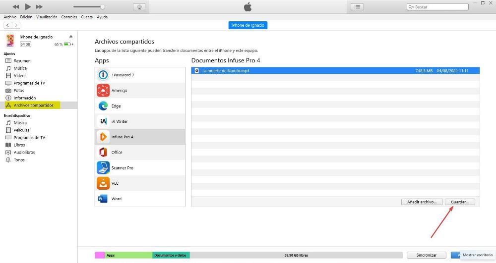 Pasar archiveert iPhone een pc met iTunes