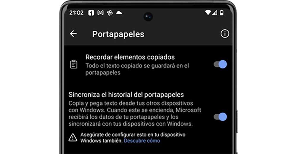 Sincronizar portapapeles Windows y Android