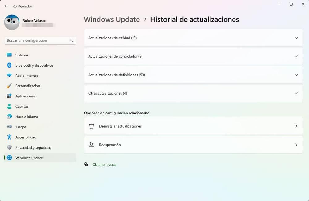 Actualizaciones Windows - Tipo y desinstalar 1