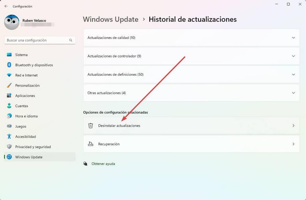 Actualizaciones Windows - Tipo y desinstalar 3