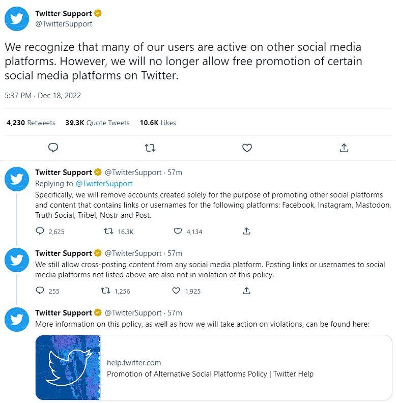 Twitter borrar cuentas enlaces redes sociales