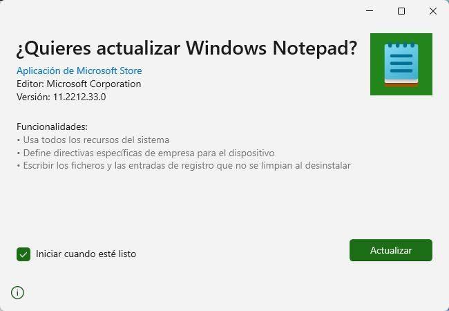 Actualizar Bloc Notas Windows 11