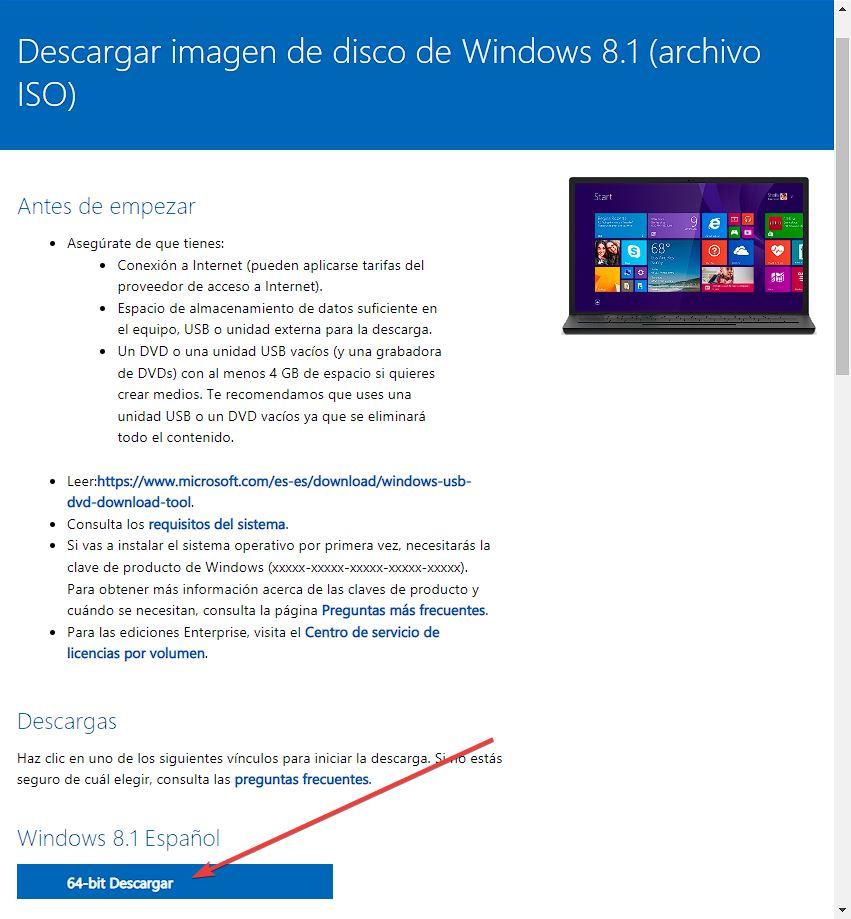 Descargar ISO Windows 8.1