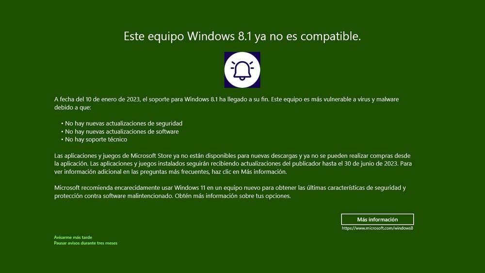 Fin Soporte Windows 8.1