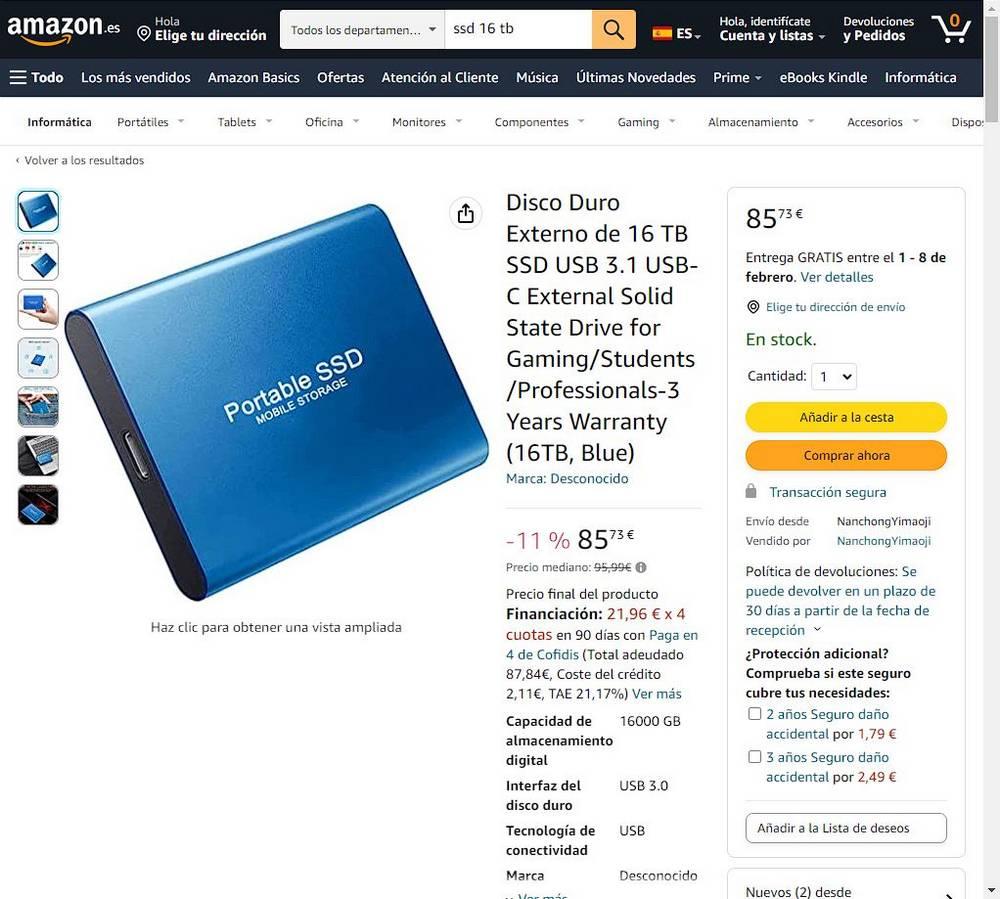 SSD falso Amazon 2