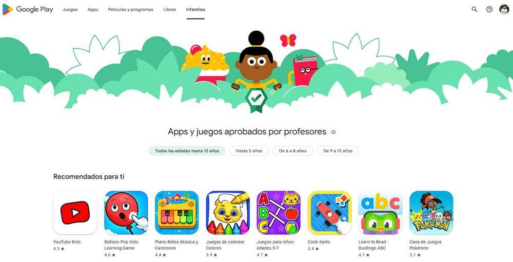 Apps niños Play Store