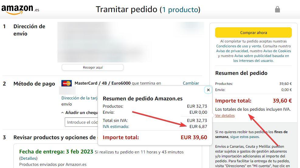 IVA en Amazon
