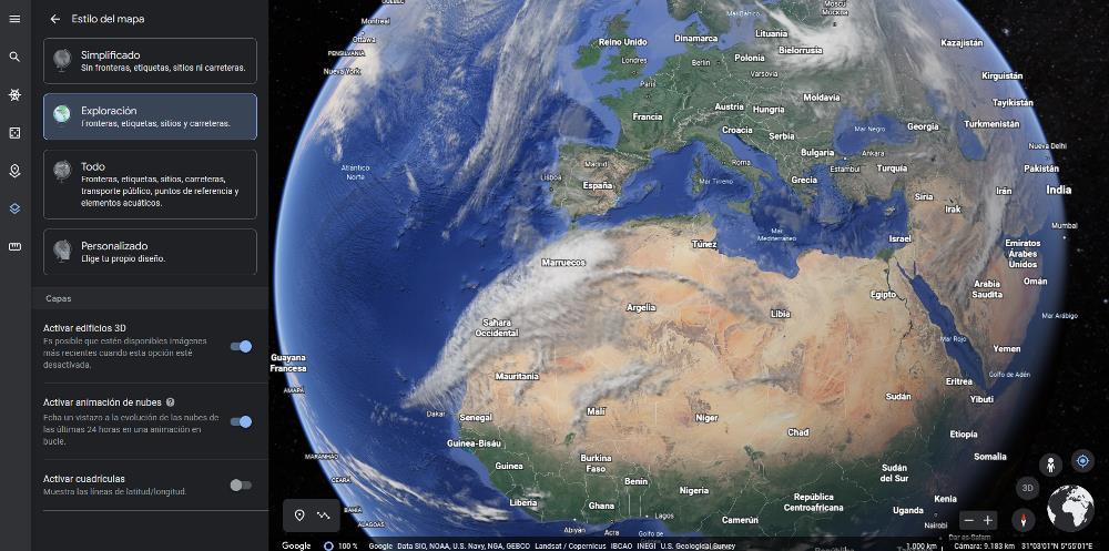 Google Earth - Đám mây