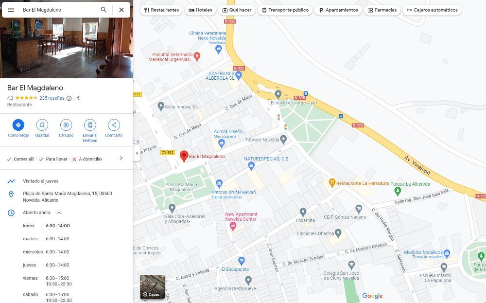 Google Maps - Horarios