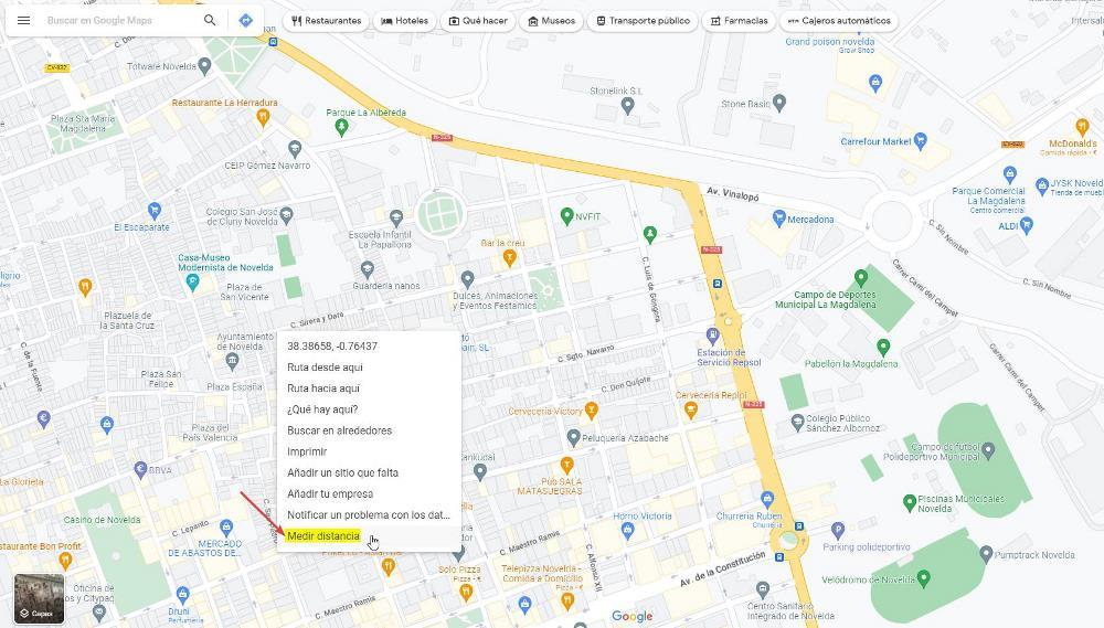 Google Maps - Medir distancias