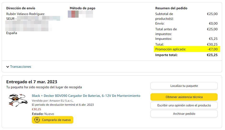 Compra descuento 7 euros Amazon
