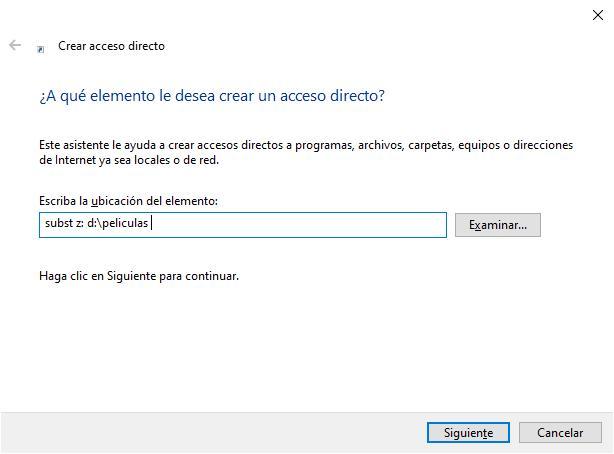 Convertir directorio en unidad de Windows