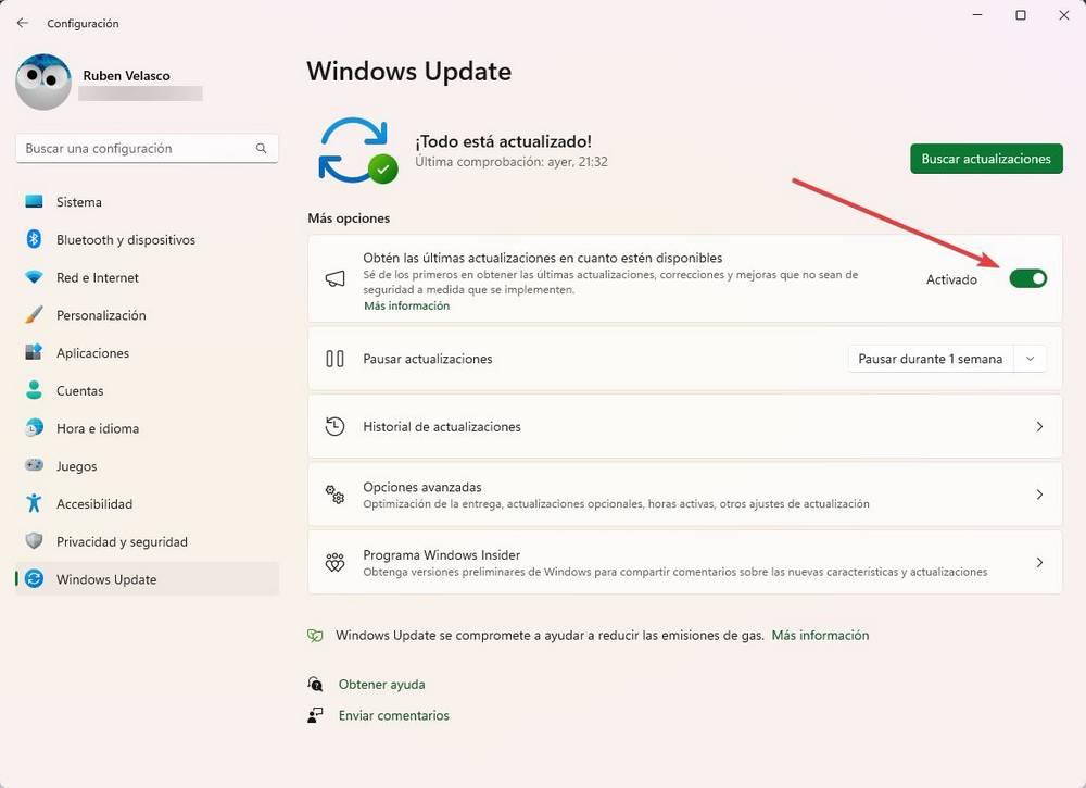 Windows 11 Moment 3 activar actualización
