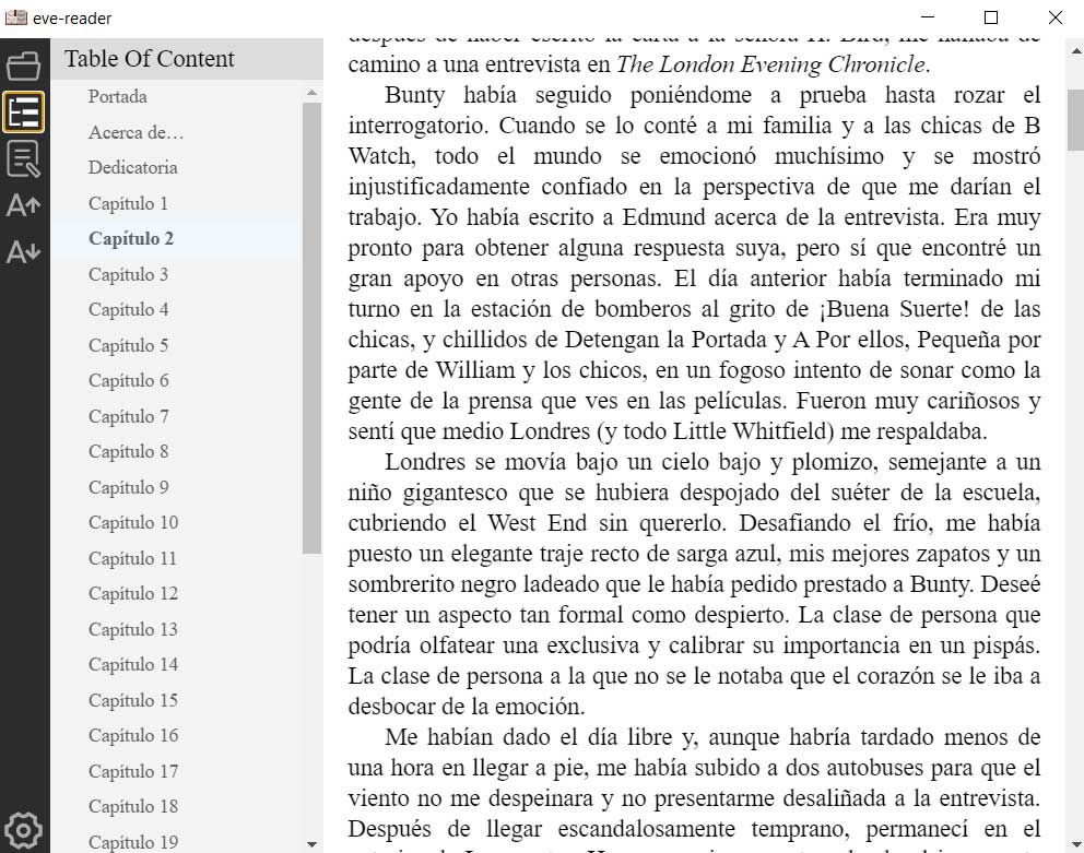 interfaz EVE Reader