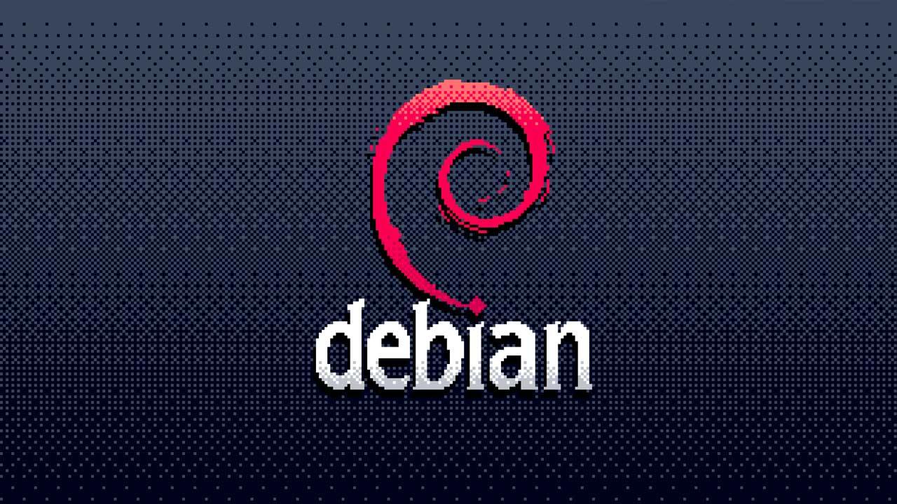 Imagen de Debian pixelada