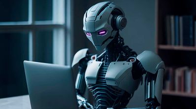 Robot usando un ordenador
