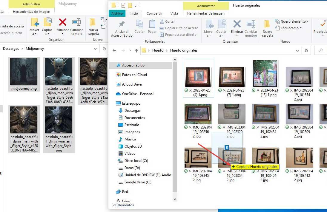 Copiar Mover archivos en Windows