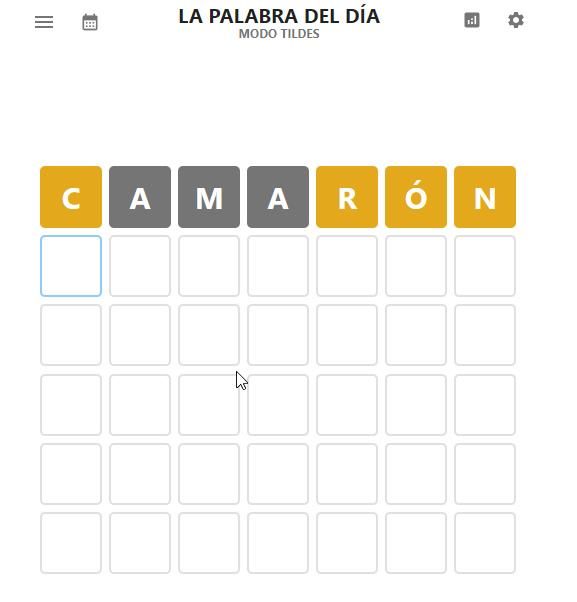 Wordle con tildes