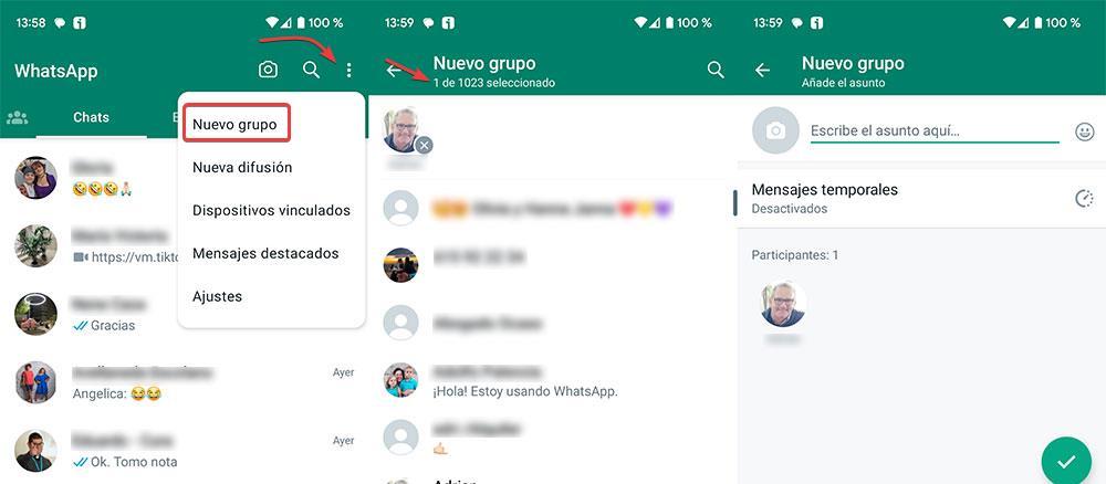 Crear grupos de usuarios en WhatsApp