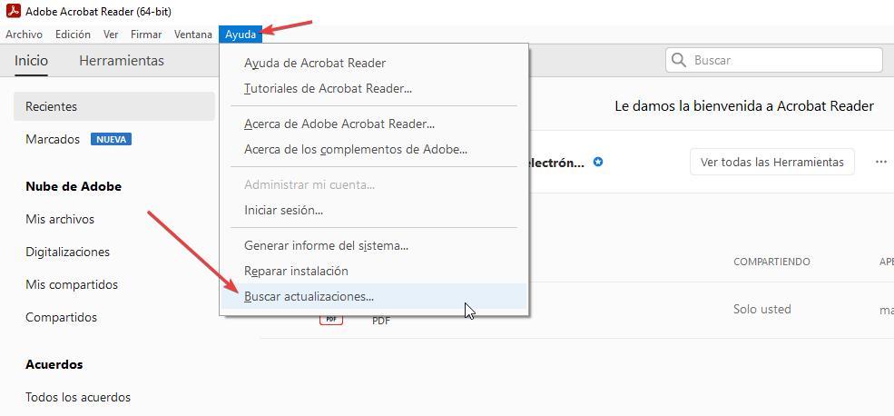 Actualizaciones Adobe Acrobat Reader
